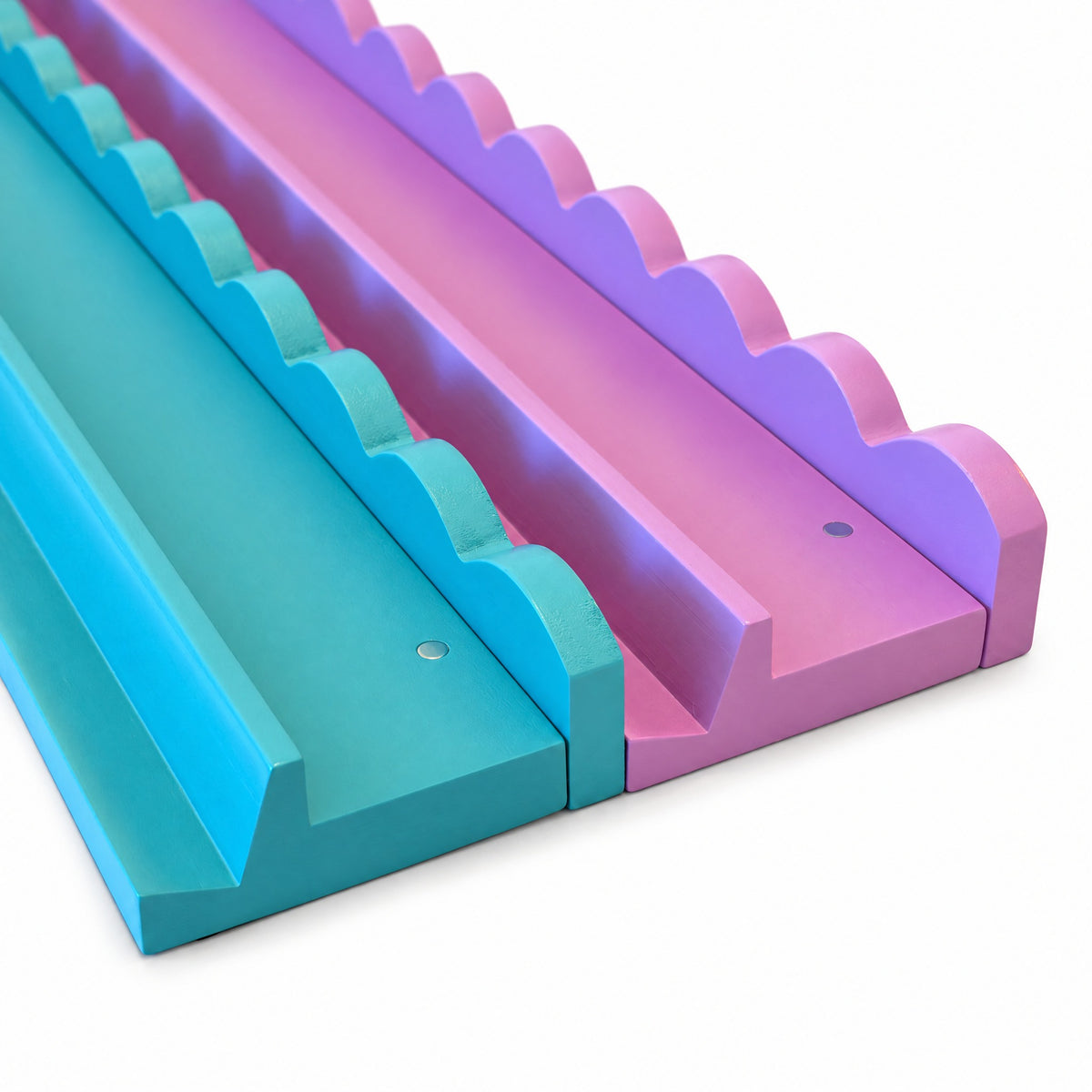 20" Magnetic Wood Scalloped Edge Mahjong Rack & Pusher