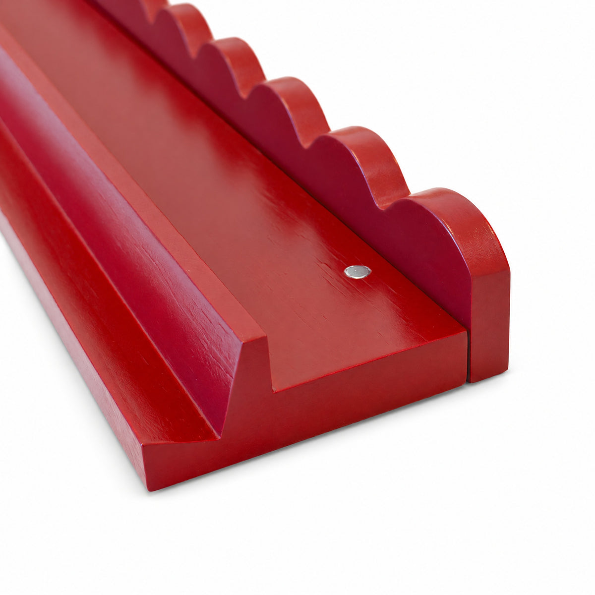 20" Magnetic Wood Scalloped Edge Mahjong Rack & Pusher