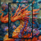 Ancient Dragon Mandala Wooden Jigsaw Puzzle - Mythical Animal Shaped Wood Puzzle - Epic Fantasy Gift for Adults