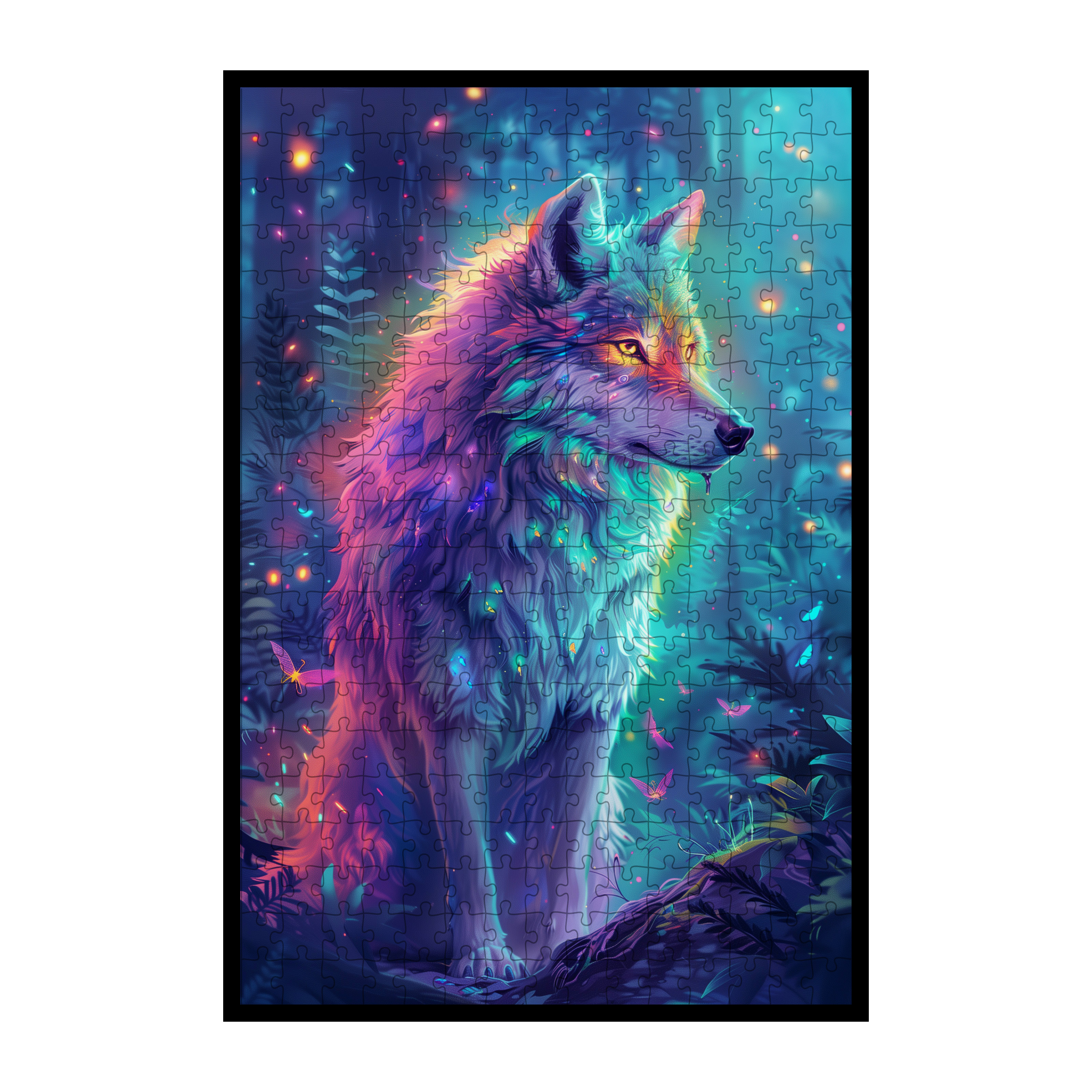 Majestic Wolf Shaped Wooden Jigsaw Puzzle - Premium Animal Wood Puzzle Pieces for Adults