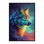 Wolf Animal Shaped Wooden Jigsaw Puzzle - Intricate Galaxy Wood Puzzle for Adults & Teens