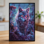 Bioluminescent Wolf Animal Shaped Wooden Jigsaw Puzzle - Mystical Wildlife Wood Puzzle