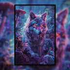 Bioluminescent Wolf Animal Shaped Wooden Jigsaw Puzzle - Mystical Wildlife Wood Puzzle