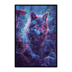 Bioluminescent Wolf Animal Shaped Wooden Jigsaw Puzzle - Mystical Wildlife Wood Puzzle