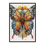 Butterfly Mandala Animal Shaped Wooden Jigsaw Puzzle for Adults - Unique Vibrant Insects Wood Puzzle Gift