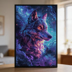 Cosmic Galaxy Wolf Shaped Wooden Jigsaw Puzzle - Celestial Wildlife Wood Puzzle for Adults
