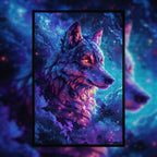 Cosmic Galaxy Wolf Shaped Wooden Jigsaw Puzzle - Celestial Wildlife Wood Puzzle for Adults