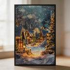 Cozy Christmas Snow Cabin Wooden Jigsaw Puzzle - Winter Wonderland Wood Puzzle for Adults