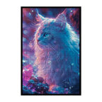 Crystal Blue Cat Shaped Wooden Jigsaw Puzzle - Mystical Gemstone Wood Puzzle for Adults