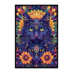 Elegant Cat Mandala Animal Shaped Wooden Jigsaw Puzzle - Zen Feline Wood Puzzle for Adult Collectors