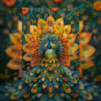 Elegant Peacock Mandala Wooden Jigsaw Puzzle - Unique Animal Shaped Wood Puzzle for Adults - Vibrant Artistic Brain Teaser