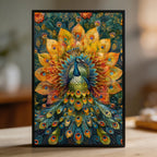Elegant Peacock Mandala Wooden Jigsaw Puzzle - Unique Animal Shaped Wood Puzzle for Adults - Vibrant Artistic Brain Teaser