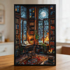 Enchanted Book Room Wooden Jigsaw Puzzle - Antique Library Wood Puzzle for Adults