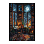 Enchanted Book Room Wooden Jigsaw Puzzle Framed, Antique Library Wall Art