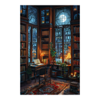 Enchanted Book Room Wooden Jigsaw Puzzle Framed, Antique Library Wall Art