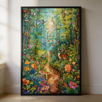 Enchanted Forest Deer Family Wooden Jigsaw Puzzle - Whimsical Woodland Wood Puzzle