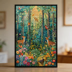 Magical Woodland Deer Family Wooden Jigsaw Puzzle - Enchanted Nature Wood Puzzle