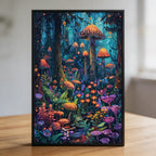 Enchanted Mushroom Forest Wooden Jigsaw Puzzle - Fantasy Woodland Wood Puzzle Decor