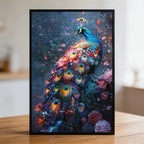 Enchanted Peacock Shaped Wooden Jigsaw Puzzle - Vibrant Floral Bird Wood Puzzle for Adults