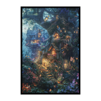 Enchanted Treehouse Village Wooden Jigsaw Puzzle - Fantasy Forest Wood Puzzle for Adults