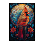 Eternal Red Bird Mandala Wooden Jigsaw Puzzle - Artistic Wildlife Wood Puzzle for Adults