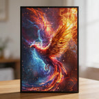 Fire Phoenix Shaped Wooden Jigsaw Puzzle - Mythical Flame Bird Wood Puzzle for Adults