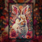 Floral Rabbit Mandala Wooden Jigsaw Puzzle - Enchanting Nature-Inspired Animal Shaped Wood Puzzle