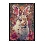 Floral Rabbit Mandala Wooden Jigsaw Puzzle - Enchanting Nature-Inspired Animal Shaped Wood Puzzle