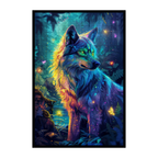 Glowing Forest Wolf Shaped Wooden Jigsaw Puzzle - Mystical Wildlife Wood Puzzle for Adults