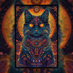 Graceful Cat Mandala Animal Shaped Wooden Jigsaw Puzzle - Unique Zen Feline Wood Puzzle for Adults