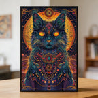 Graceful Cat Mandala Animal Shaped Wooden Jigsaw Puzzle - Unique Zen Feline Wood Puzzle for Adults