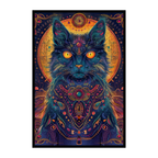 Graceful Cat Mandala Animal Shaped Wooden Jigsaw Puzzle - Unique Zen Feline Wood Puzzle for Adults