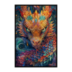 Imperial Dragon Mandala Wooden Jigsaw Puzzle - Legendary Animal Shaped Wood Puzzle - Intricate Fantasy Brain Teaser