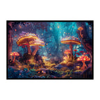 Luminous Fairy Tale Mushroom Grove Wooden Jigsaw Puzzle - Enchanted Nature Wood Puzzle