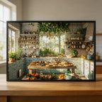 Lush Green Country Kitchen Wooden Jigsaw Puzzle - Home Baker Wall Art Wood Puzzle