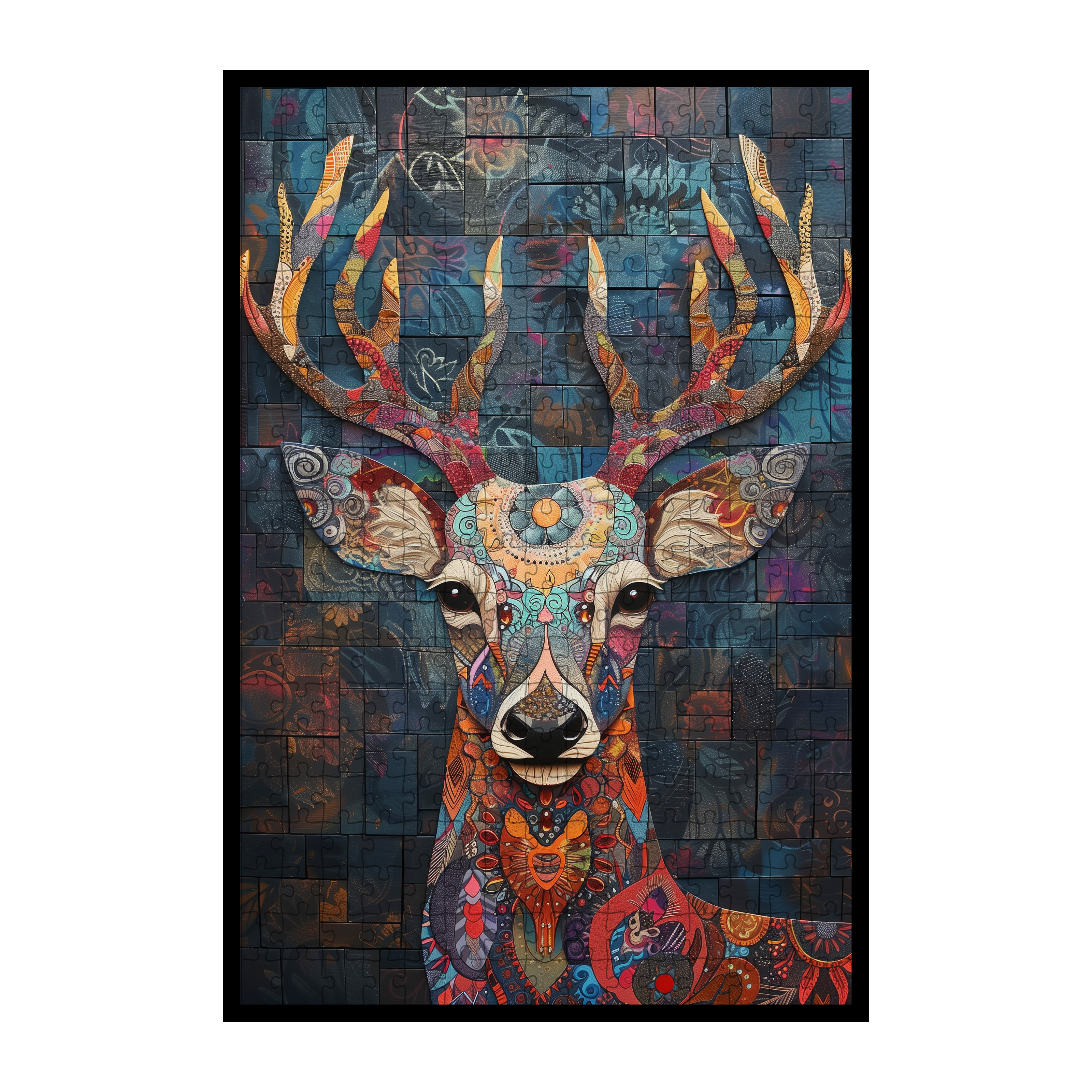 Majestic Deer Mandala Wooden Jigsaw Puzzle - Elegant Forest Animal Shaped Wood Puzzle - Premium Home Decor