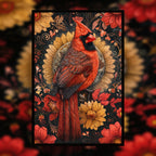 Majestic Red Cardinal Mandala Wooden Jigsaw Puzzle - Traditional Bird Shaped Wood Puzzle - Nature-Inspired Gift