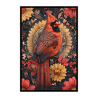 Majestic Red Cardinal Mandala Wooden Jigsaw Puzzle - Traditional Bird Shaped Wood Puzzle - Nature-Inspired Gift