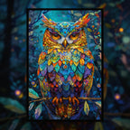 Rainbow Mandala Owl Wooden Jigsaw Puzzle - Colorful Bohemian Bird Wood Puzzle