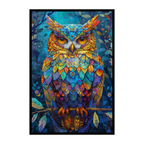 Rainbow Mandala Owl Wooden Jigsaw Puzzle - Colorful Bohemian Bird Wood Puzzle