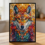 Mystic Fox Mandala Wooden Jigsaw Puzzle - Intricate Forest Animal Shaped Wood Puzzle - Zen Brain Teaser