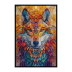 Mystic Fox Mandala Wooden Jigsaw Puzzle - Intricate Forest Animal Shaped Wood Puzzle - Zen Brain Teaser