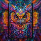 Mystic Owl Mandala Wooden Jigsaw Puzzle - Wise Animal Shaped Wood Puzzle - Intricate Galaxy Art Design