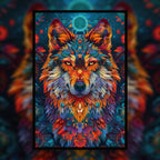 Mystic Wolf Mandala Animal Shaped Wooden Jigsaw Puzzle for Adults - Unique Forest Spirit Wood Puzzle