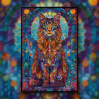 Mystical Cat Mandala Wooden Jigsaw Puzzle - Unique Animal Shaped Wood Puzzle for Adults - Zen Feline Gift