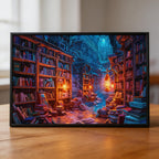 Mystical Dark Library Wooden Jigsaw Puzzle - Fantasy Book Lover Wood Puzzle