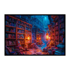 Mystical Dark Library Wooden Jigsaw Puzzle Framed, Fantasy Book Lover Decor