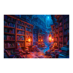 Mystical Dark Library Wooden Jigsaw Puzzle Framed, Fantasy Book Lover Decor