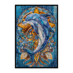 Ocean Breeze Dolphin Mandala Wooden Jigsaw Puzzle - Serene Marine Animal Shaped Wood Puzzle