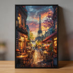 Parisian Tower Street Wooden Jigsaw Puzzle - Scenic Eiffel Landscape Wood Puzzle for Adults